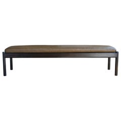 Reed Bench in Walnut and Leather - handcrafted by Richard Wrightman Design