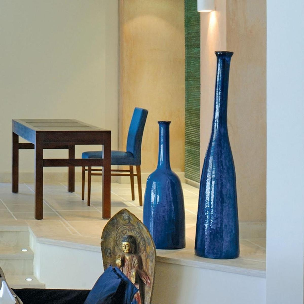 Hand-Crafted Reed Blue Large Vase For Sale