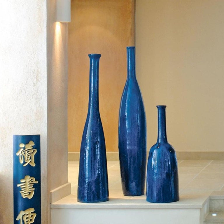 Reed Blue Large Vase For Sale at 1stDibs