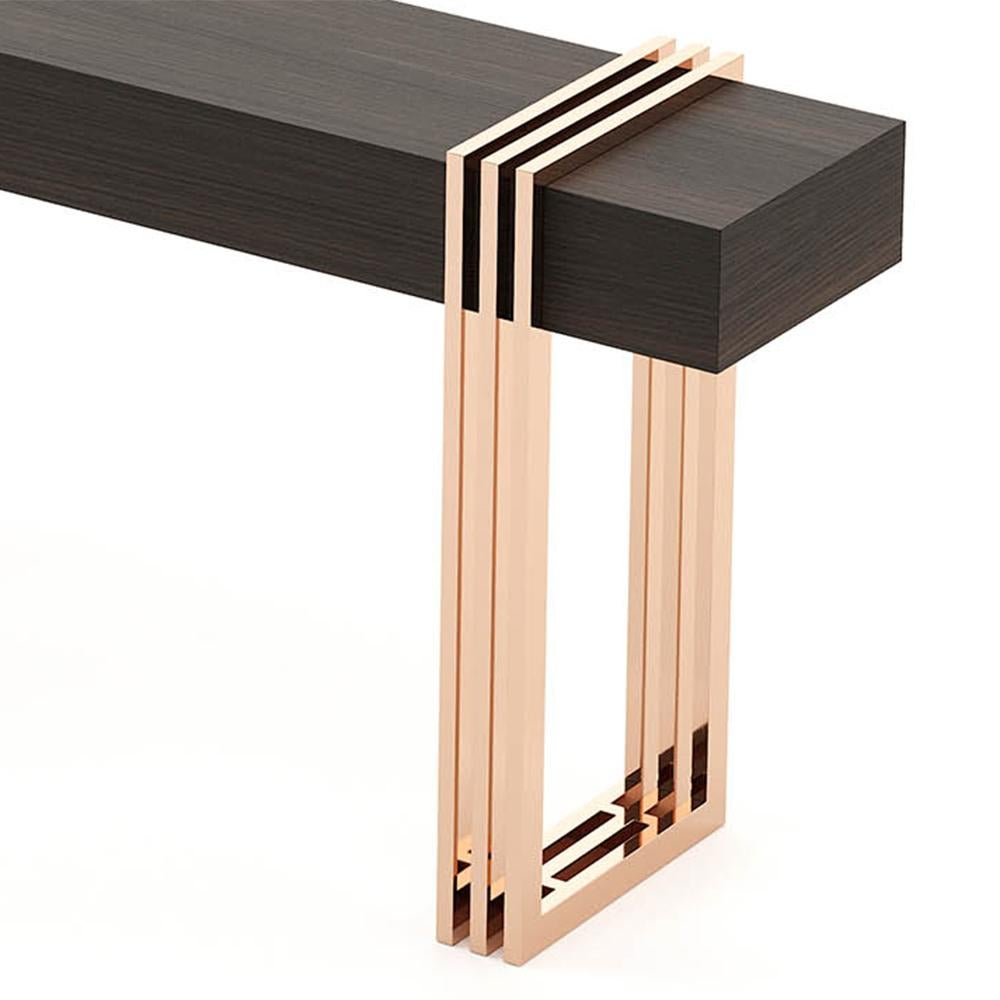 Hand-Crafted Reed Console Table For Sale