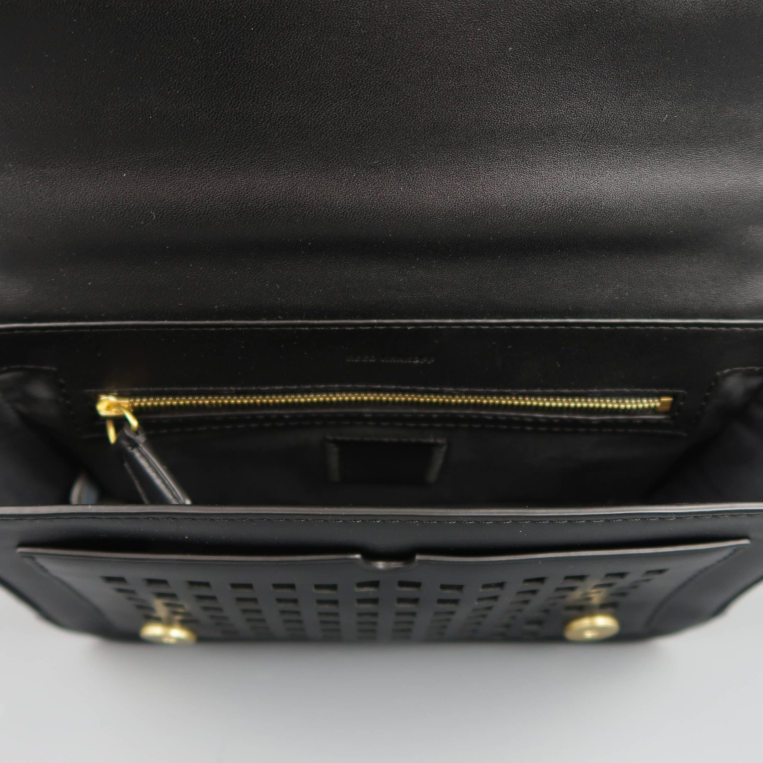 Reed Krakoff Black Leather Gold Brass Hardware Satchel Handbag 5