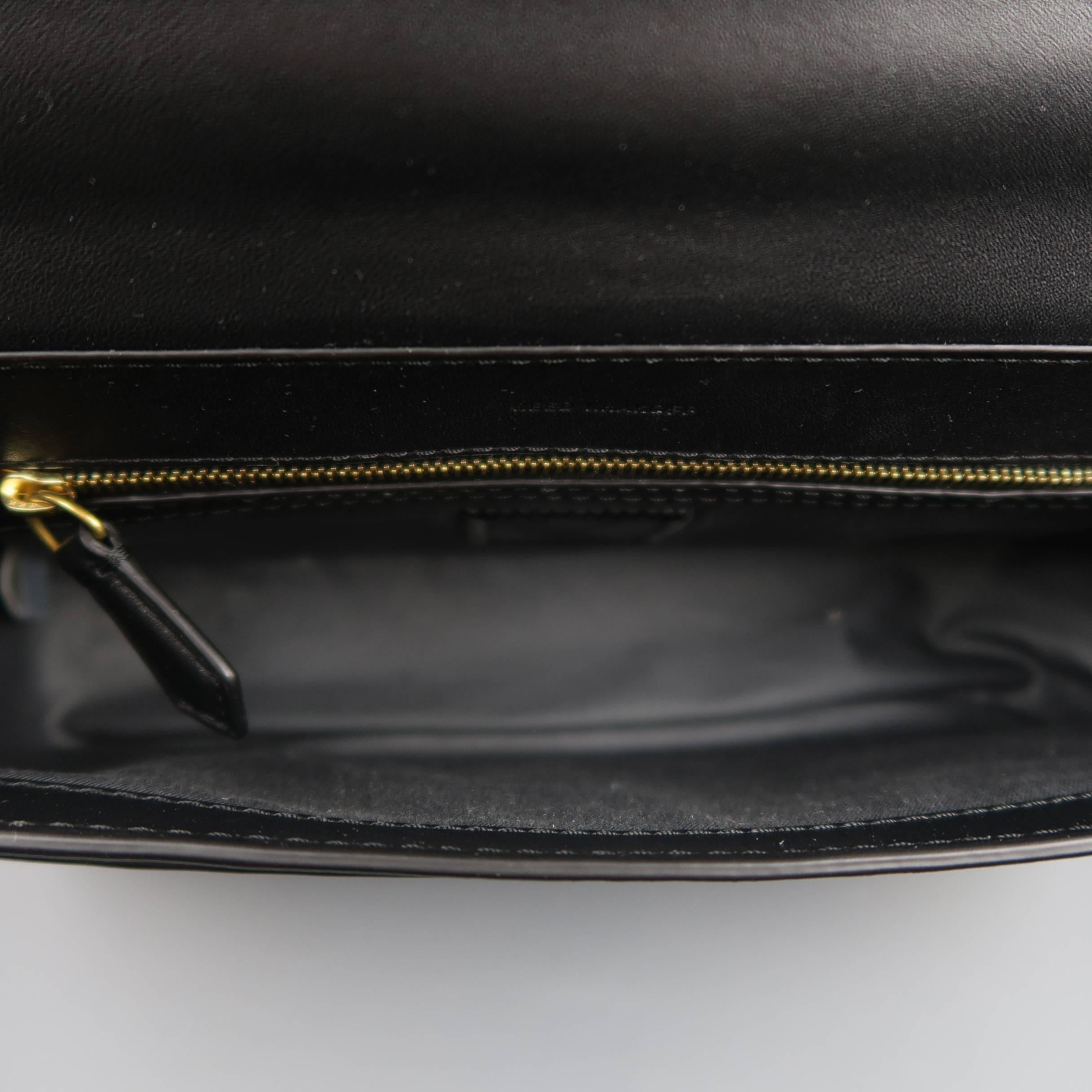 Reed Krakoff Black Leather Gold Brass Hardware Satchel Handbag 6