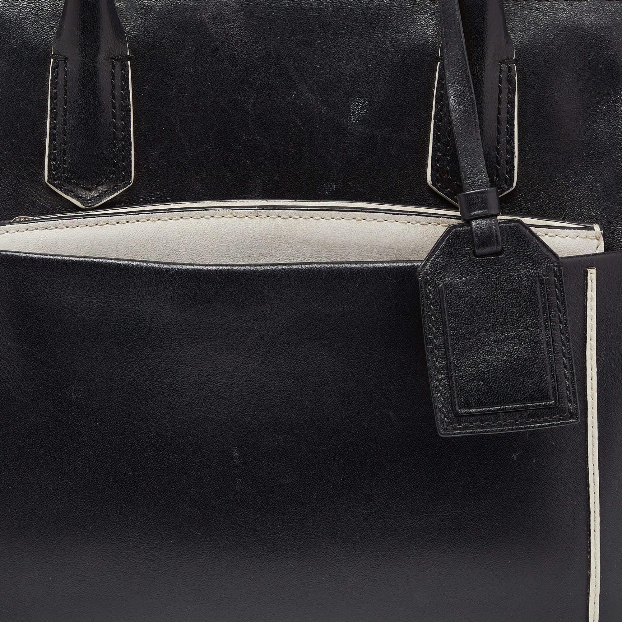 Reed Krakoff Black/White Leather Atlantique Tote For Sale 1