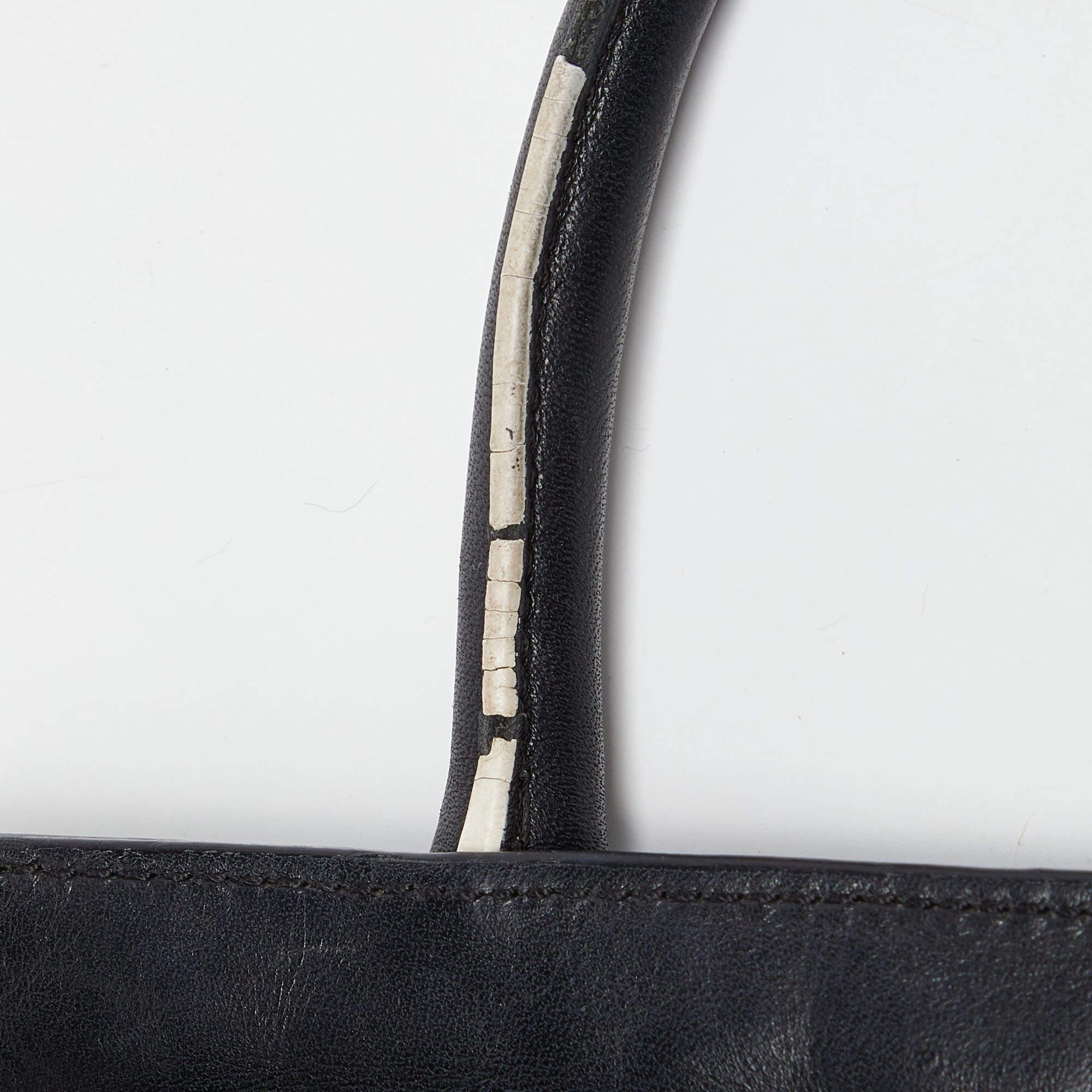 Reed Krakoff Black/White Leather Atlantique Tote For Sale 5