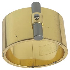 Reed Krakoff Resort 2013 Distressed Gold + Gunmetal T Bar Cuff Bracelet 