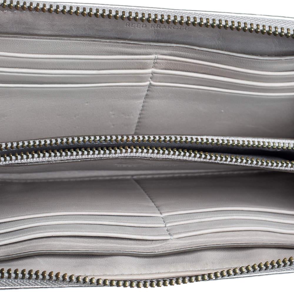 Reed Krakoff Silver Leather Zip Around Wallet 3
