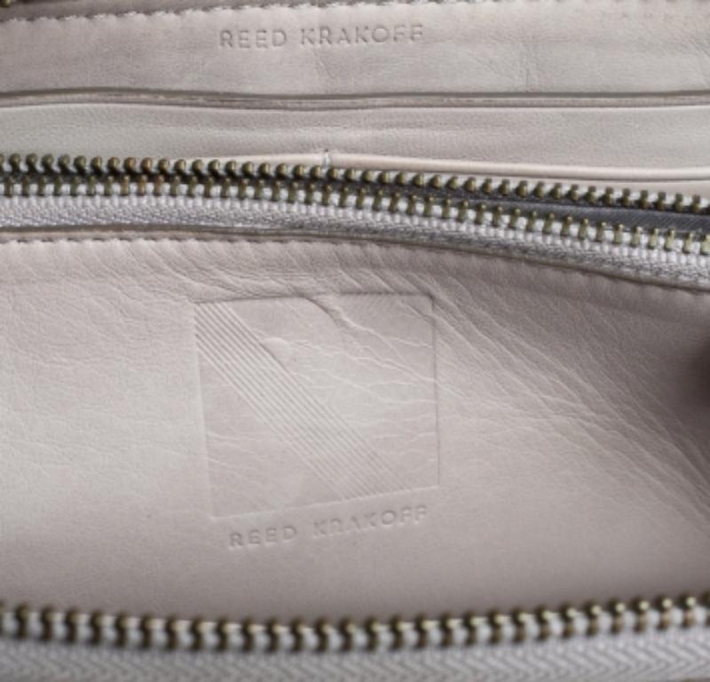 Reed Krakoff Silver Leather Zip Around Wallet For Sale 3