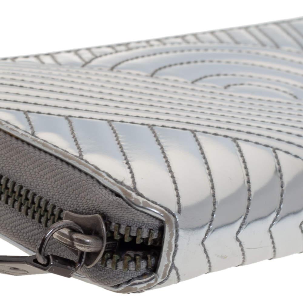 Reed Krakoff Silver Leather Zip Around Wallet 5