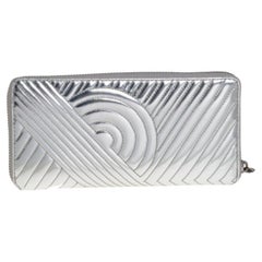 Reed Krakoff Silver Leather Zip Around Wallet