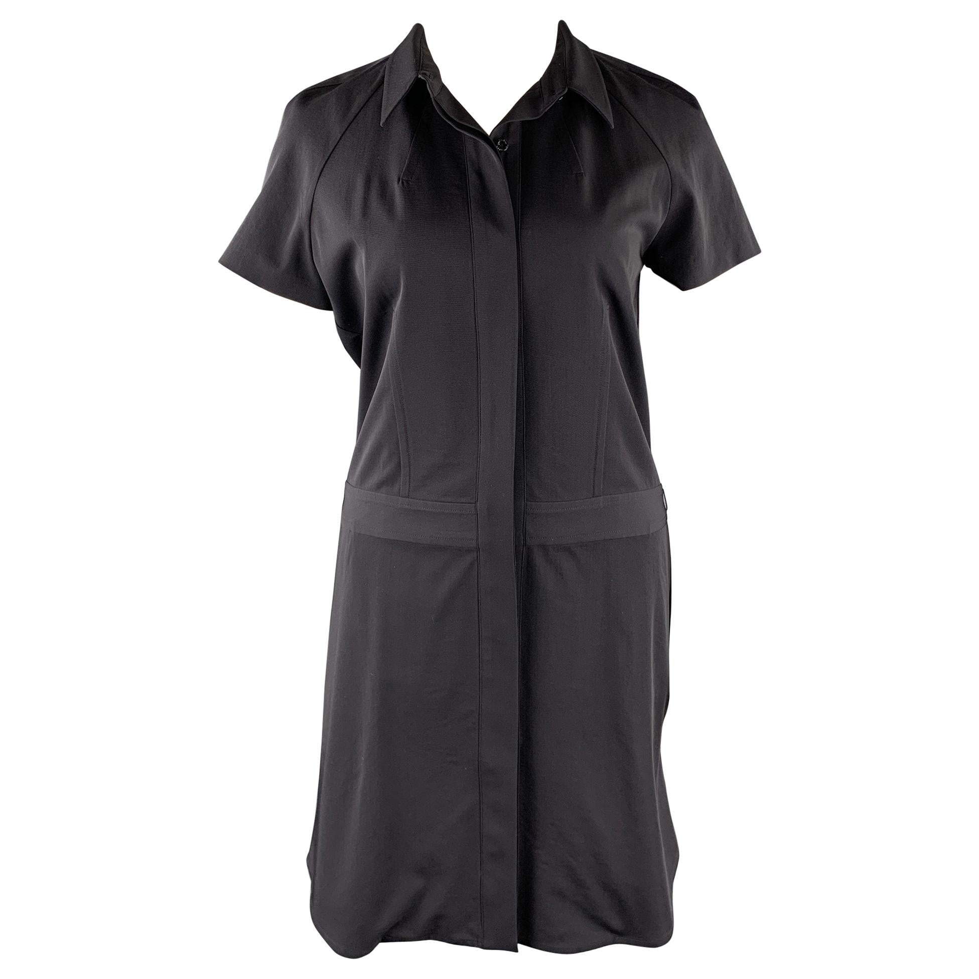 REED KRAKOFF Size 12 Navy Virgin Wool Shirt Dress