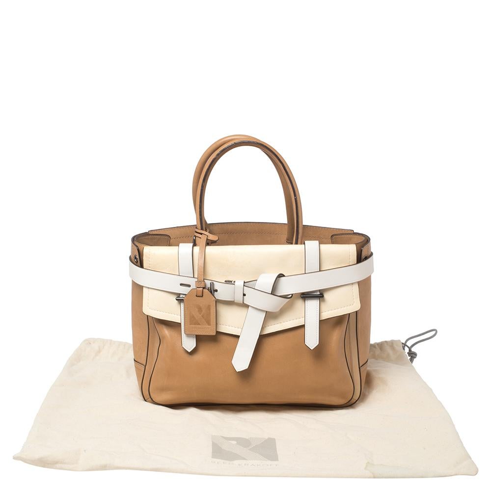 Reed Krakoff Tan/Cream Leather Boxer Tote 4