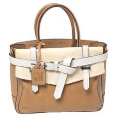 Reed Krakoff Tan/Cream Leather Boxer Tote