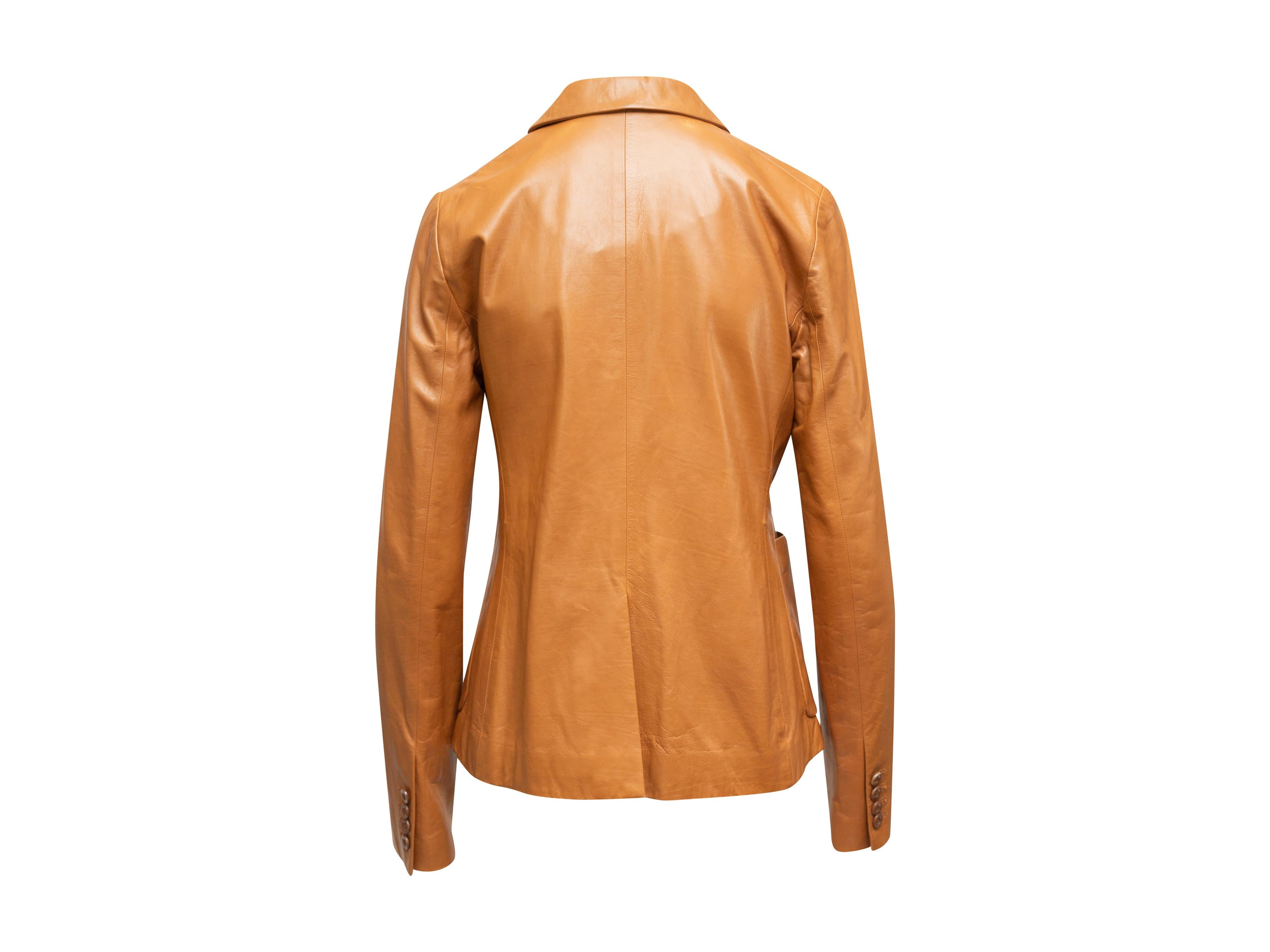 Reed Krakoff Tan Leather Blazer In Good Condition In New York, NY