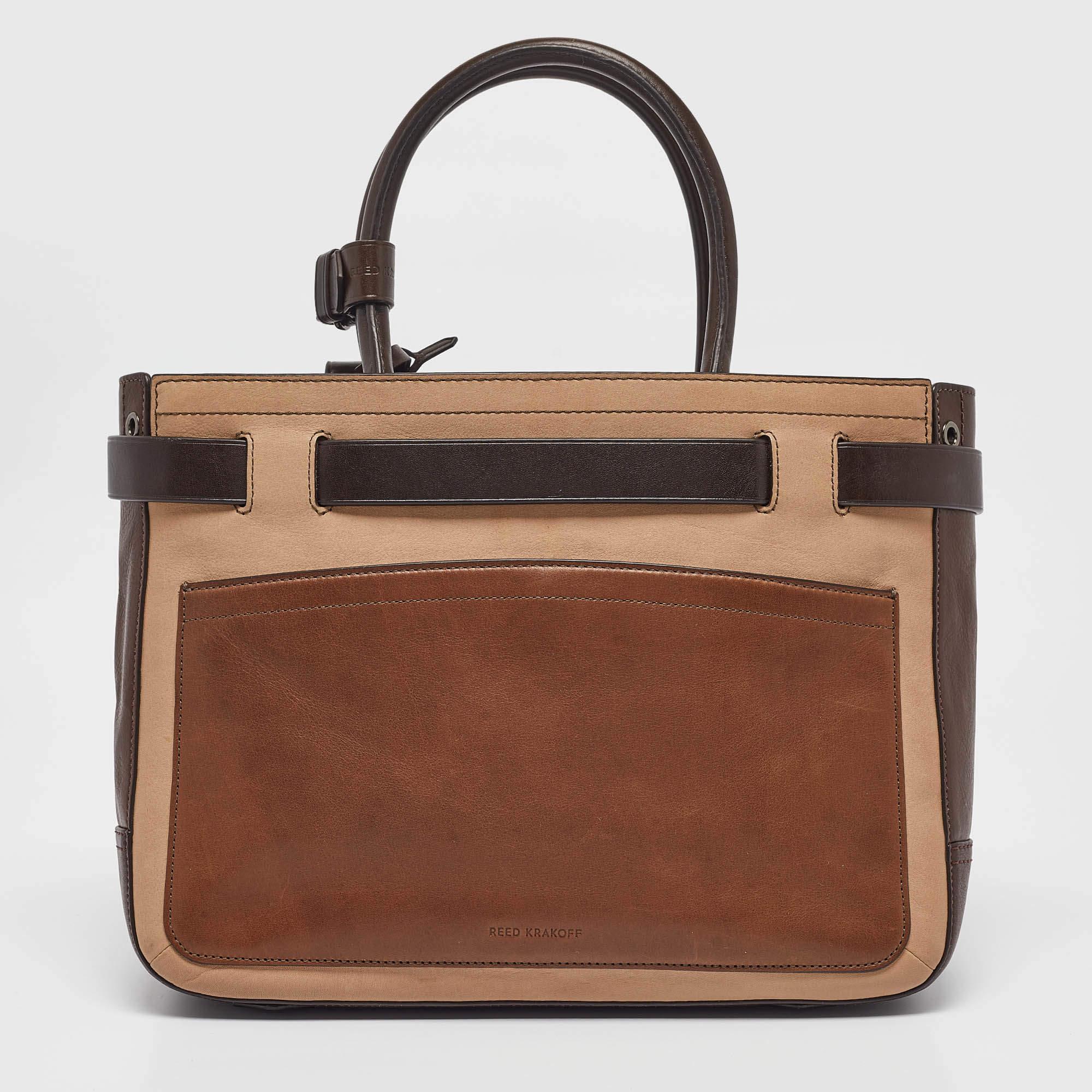 Reed Krakoff Tricolor Leather Gator Boxer II Tote In Good Condition For Sale In Dubai, Al Qouz 2