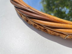 Specchio in rattan Reed, Francia 1960, colore marrone
