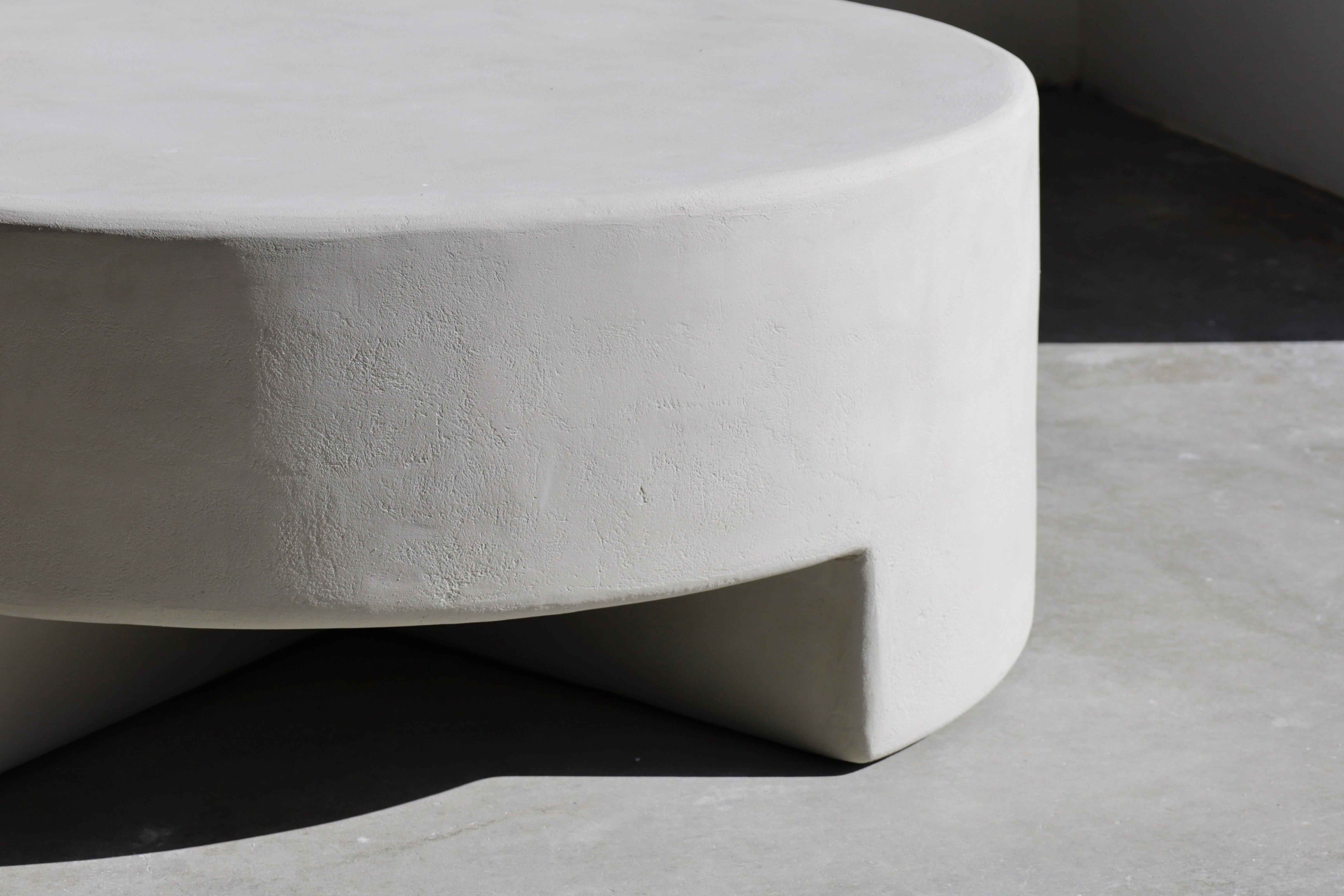 vintage-inspired, incredibly versatile round coffee table that makes great addition to your living and entertaining area. featured in hydra-soft taupe color.

each öken house studio piece is handmade & made to order by a small team of plaster