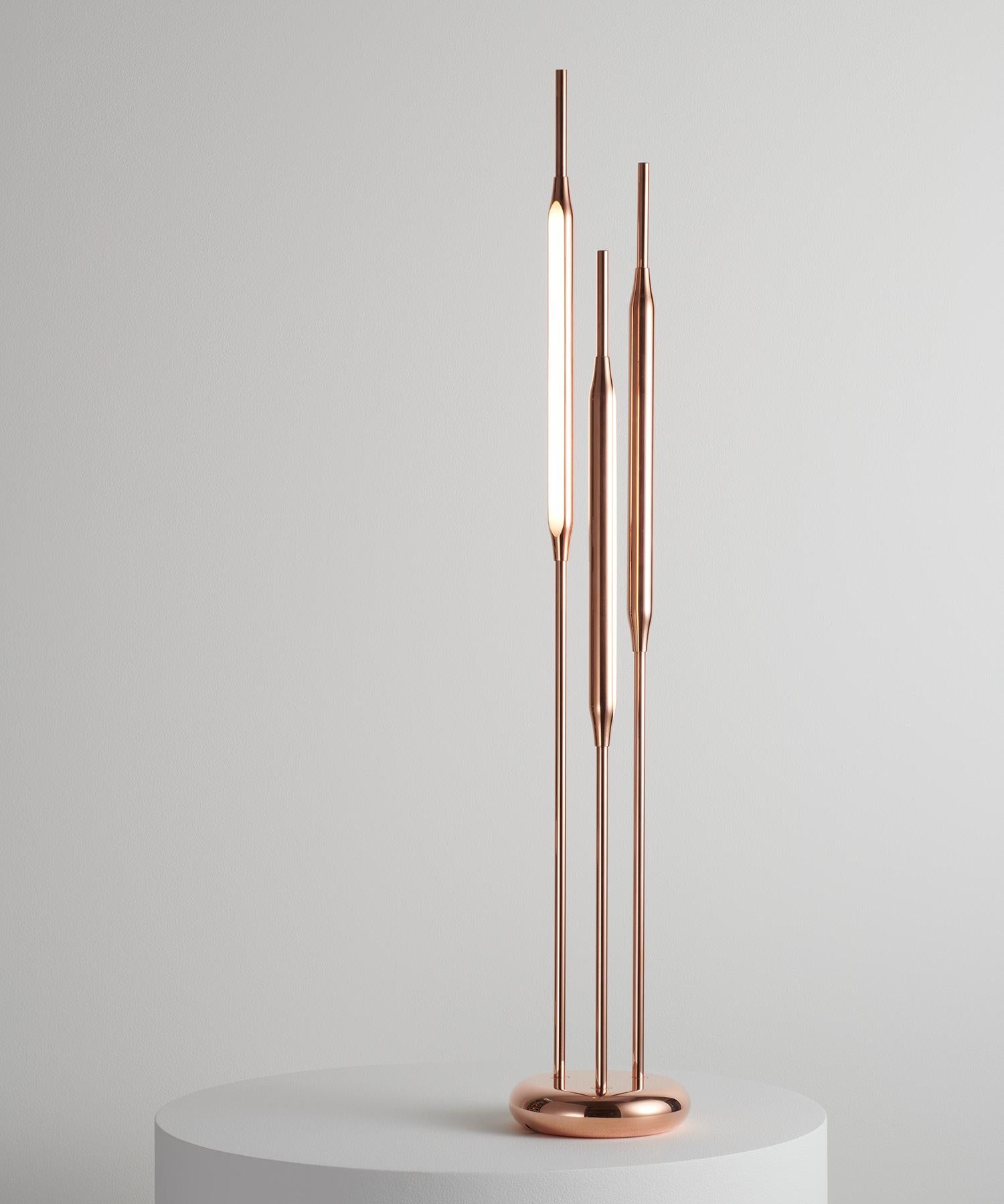 Inspired by delicate, natural forms, the Reed Table Lights are designed to provide atmospheric accents to sophisticated interiors.
Used individually or clustered together in small groups, they can be used as tools to create an alternative