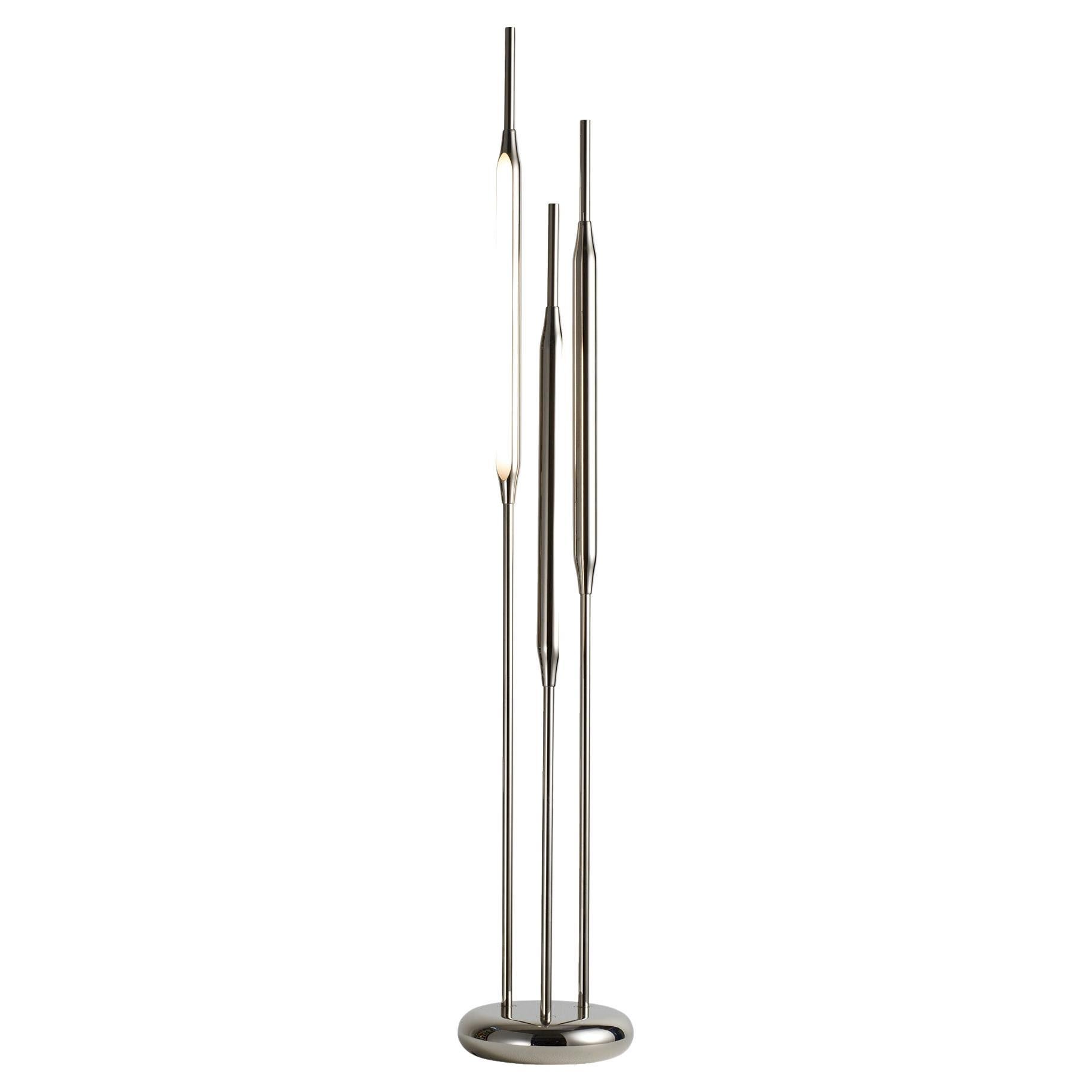 Reed Table Light / Large in Polished Nickel Finish For Sale