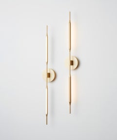 Reed Wall Light in Brushed Brass Finish, UL Listed  by Tom Kirk