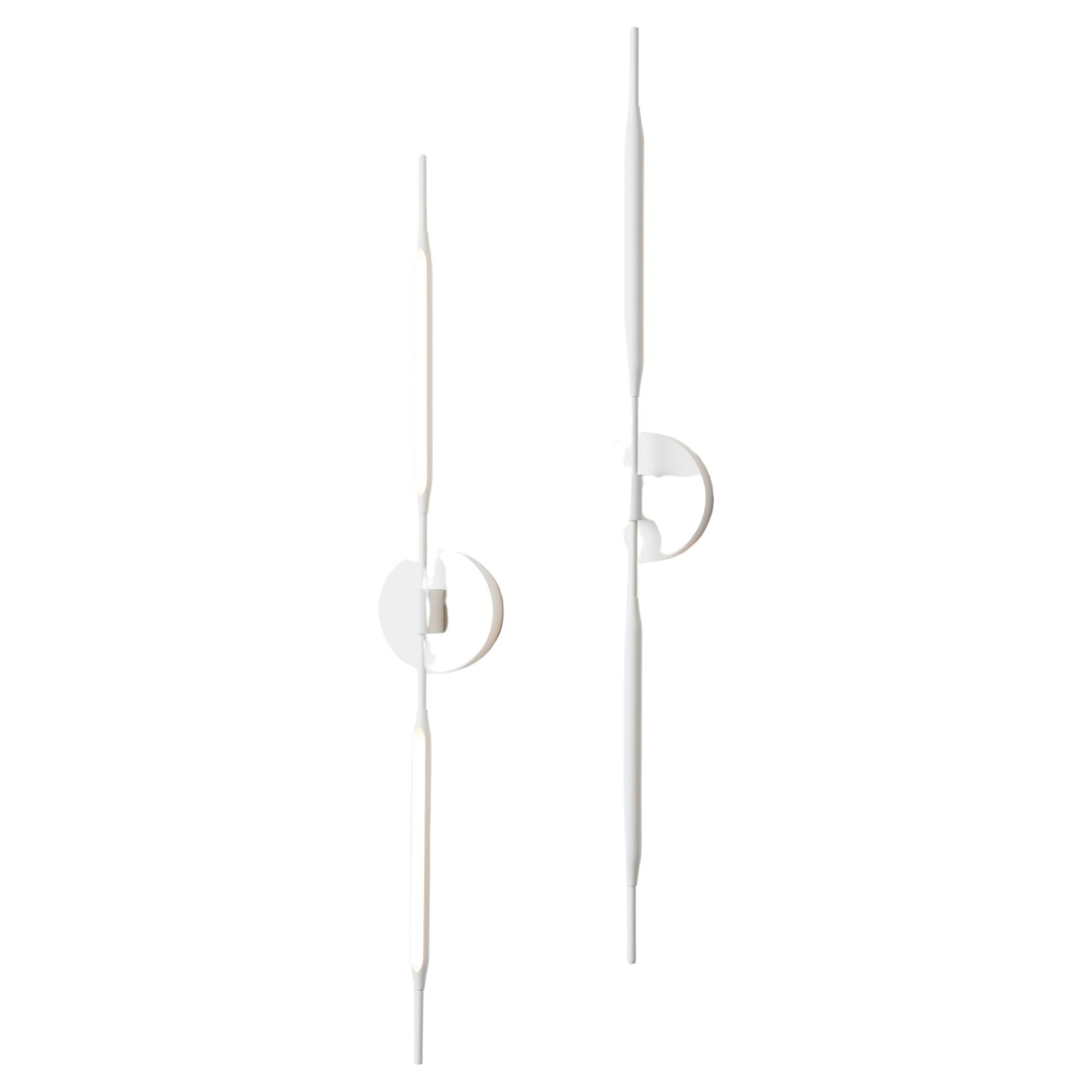 Reed Wall Light in Matt-white Powdercoat Finish, UL Listed For Sale