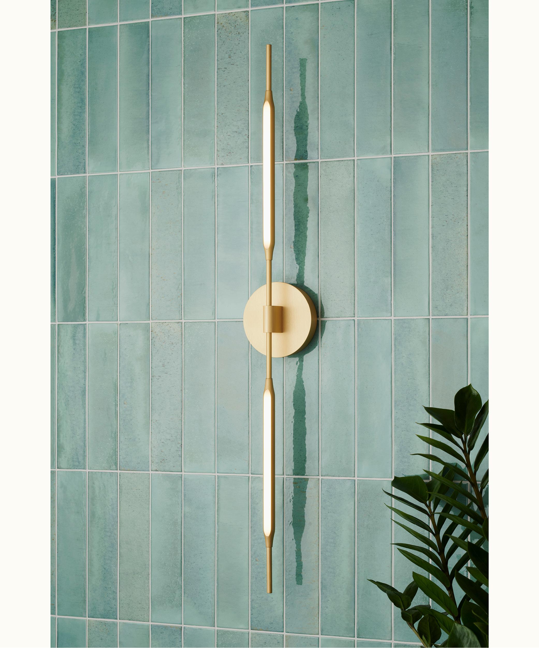 Reed Wall Light in Satin Bronze Finish, UL Listed by Tom Kirk For Sale 2