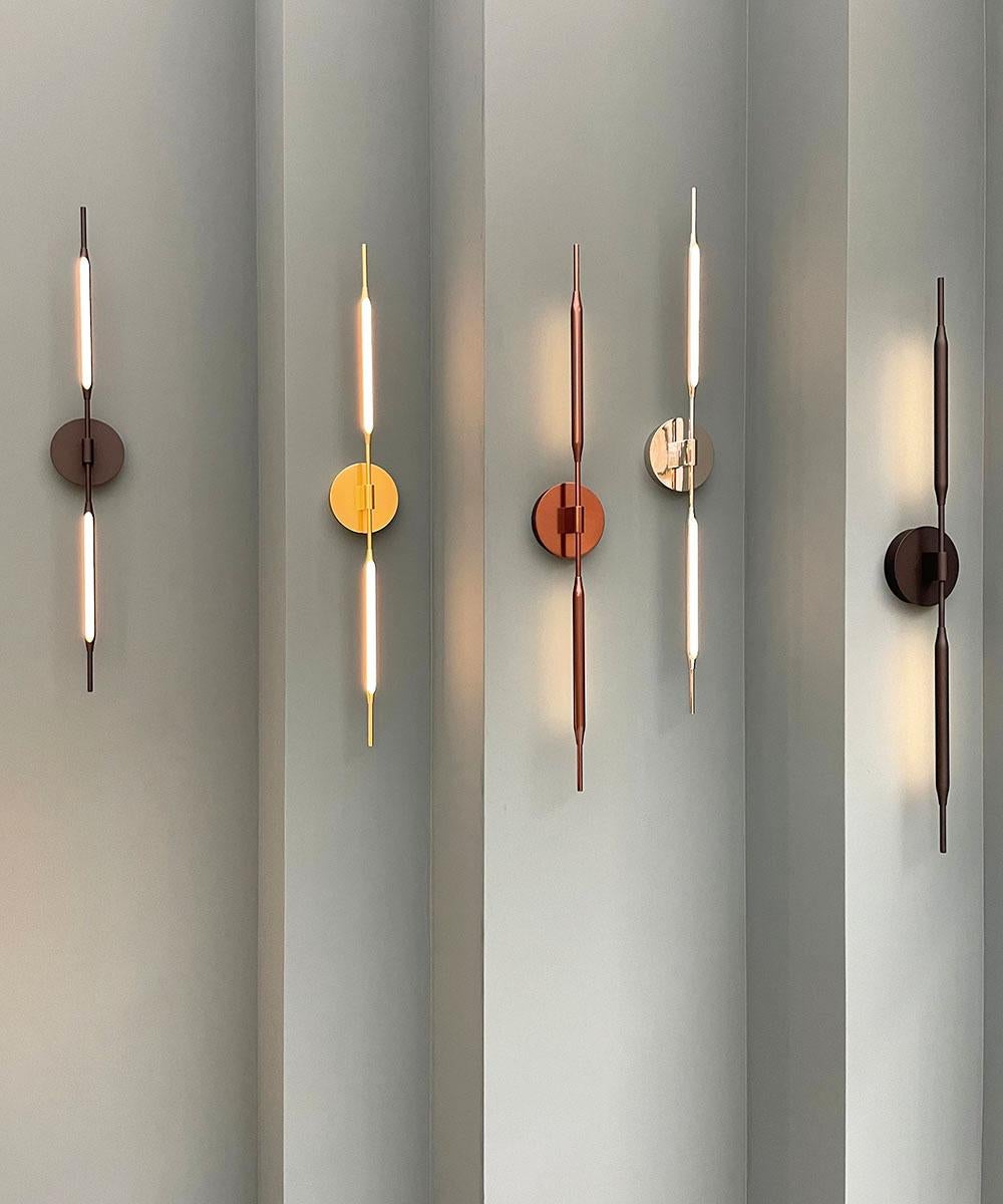 Reed Wall Light in Satin Bronze Finish, UL Listed by Tom Kirk For Sale 7