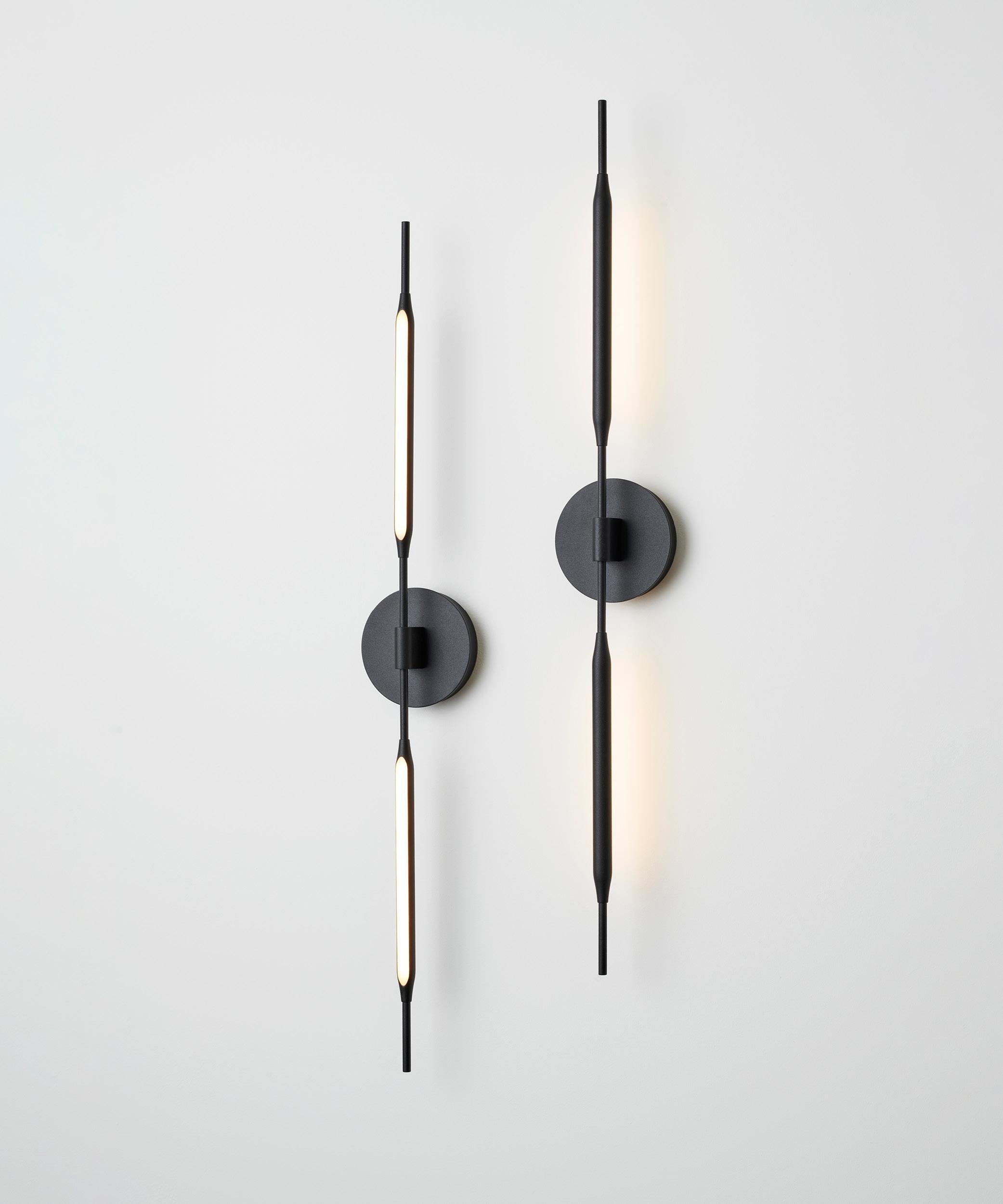 British Reed Wall Light in Satin Bronze Finish, UL Listed by Tom Kirk For Sale