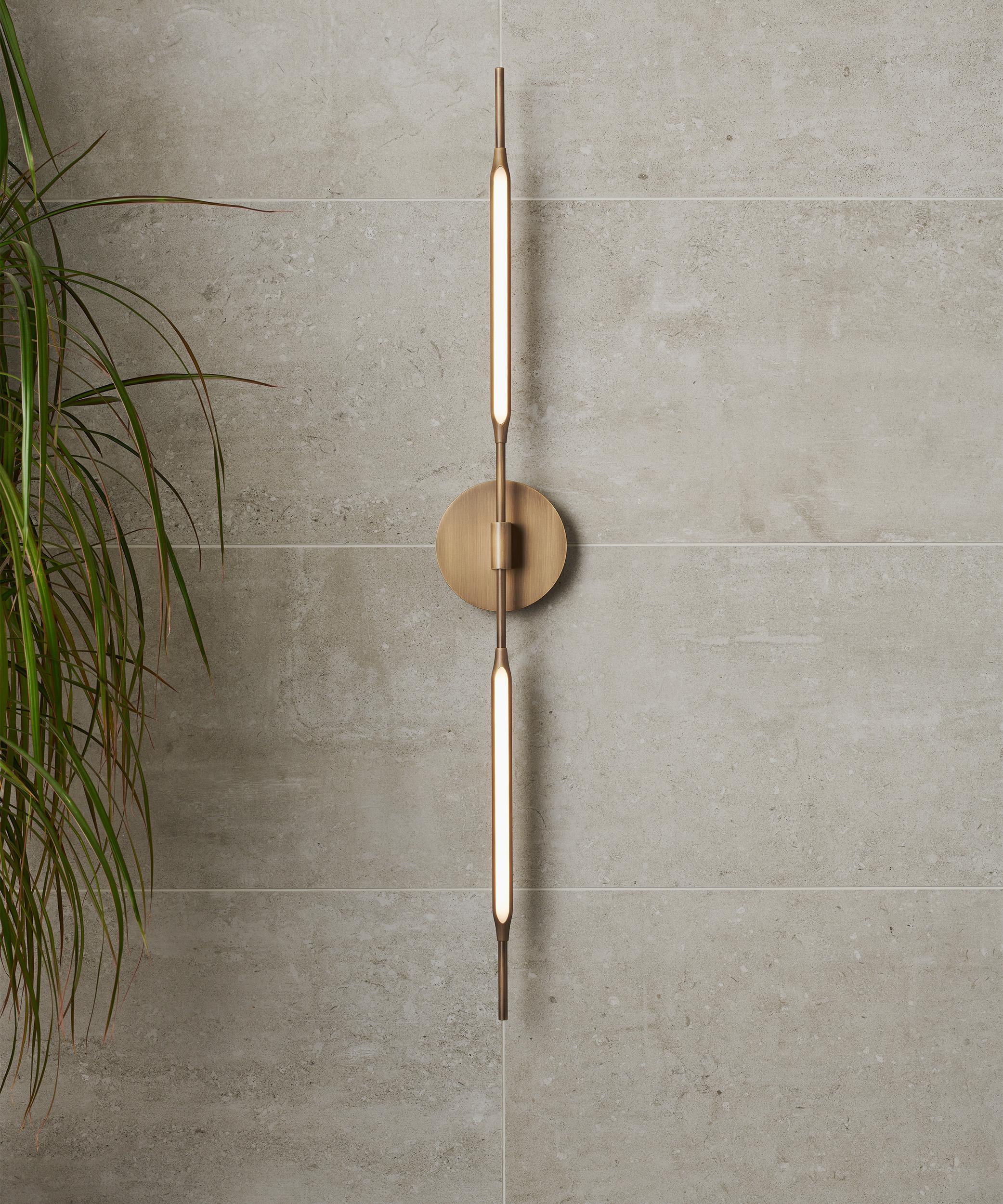 Reed Wall Light in Satin Bronze Finish, UL Listed by Tom Kirk For Sale 1