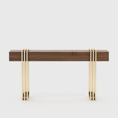 Reed Walnut Console Table