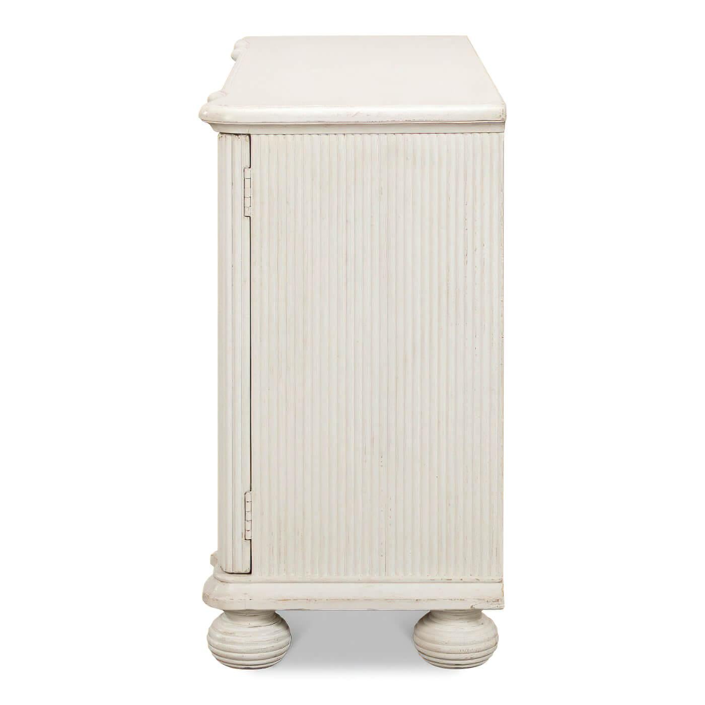 reeded front cabinet