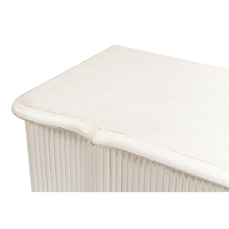Reeded Antique White Cabinet For Sale at 1stDibs