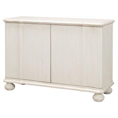 Reeded Antique White Cabinet