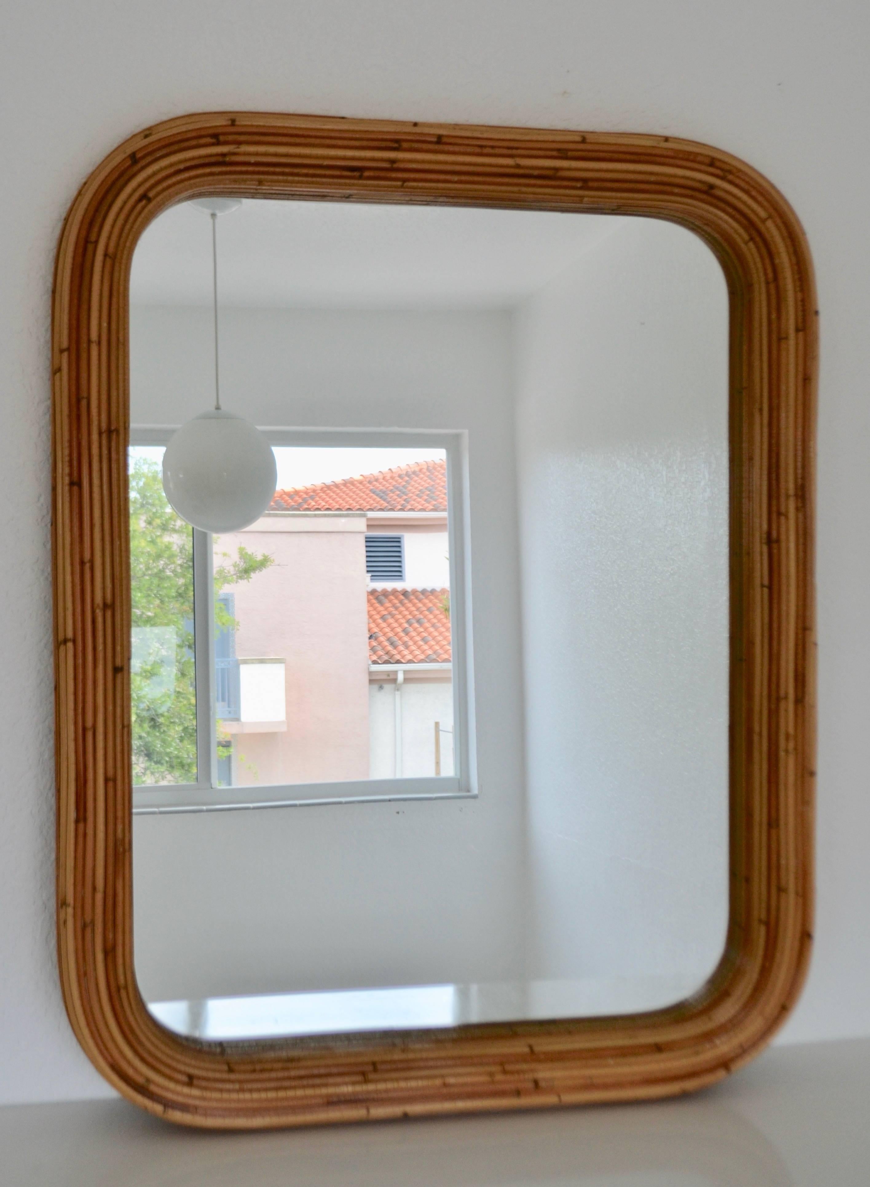 American Reeded Bamboo Mirror