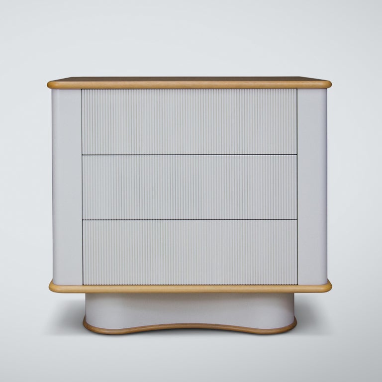 Our Bancroft bedside tables shown in French walnut with satin lacquer.