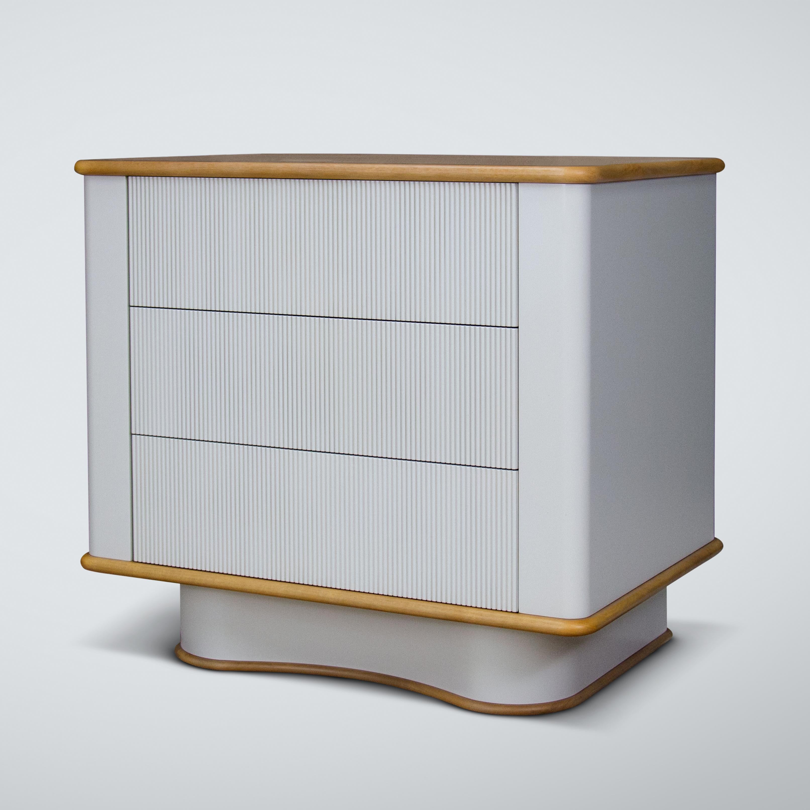 reeded bedside table