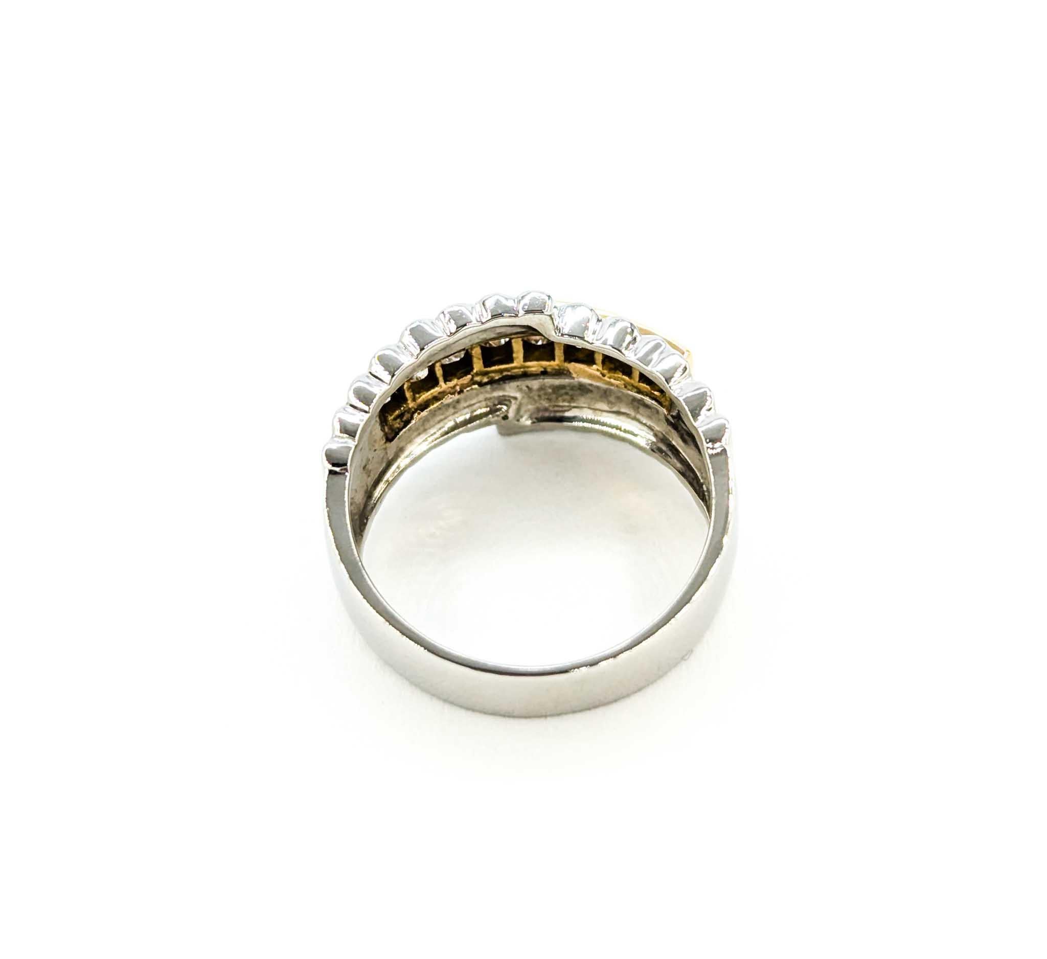 Reeded Channel Set Diamond Ring in Platinum For Sale 3