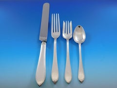 Reeded Edge by Tiffany Sterling Silver Flatware Set for 12 Service 99 Pcs Dinner