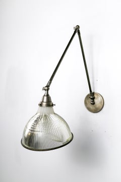 Reeded Holophane Shade as Armed Sconce '2 available'