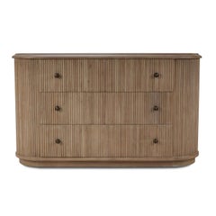 Reeded Mahogany Oval Dresser