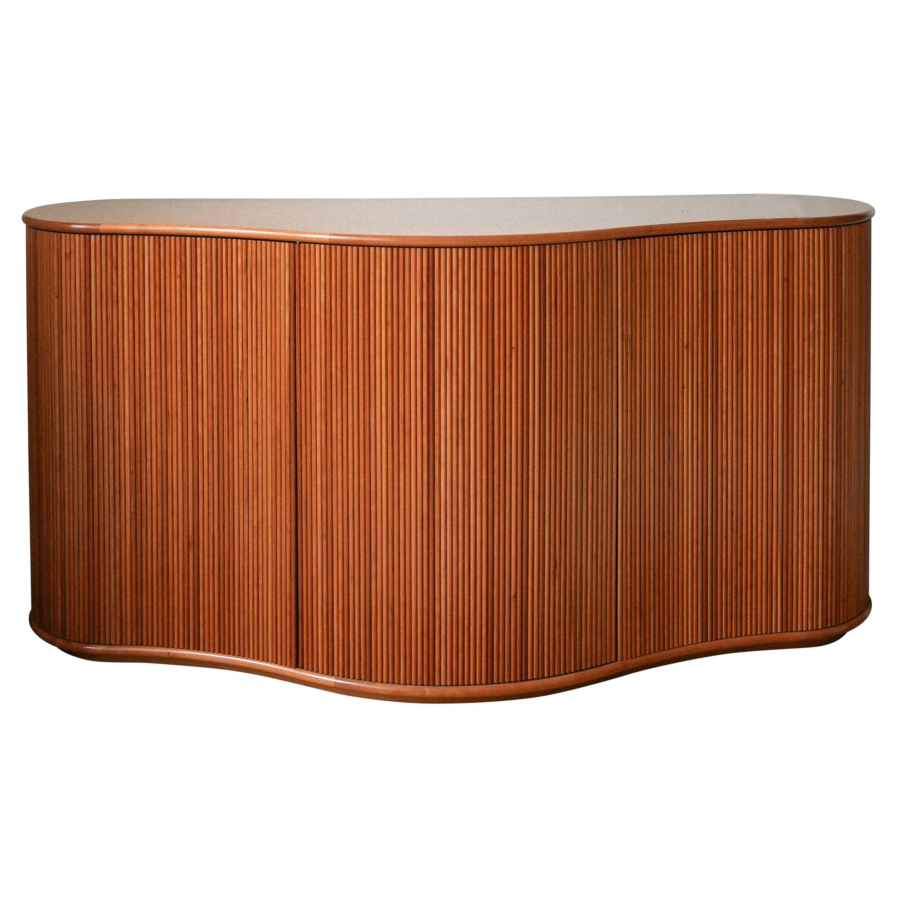Credenza ondulata in canna di The Two Paths in vendita
