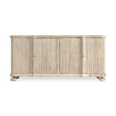 Reeded White Washed Buffet Cabinet