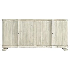 Reeded White Washed Buffet Cabinet