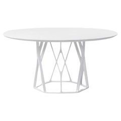 Reef Dining Table - Sz 1, Pure White Stone Top, Pearl Frame