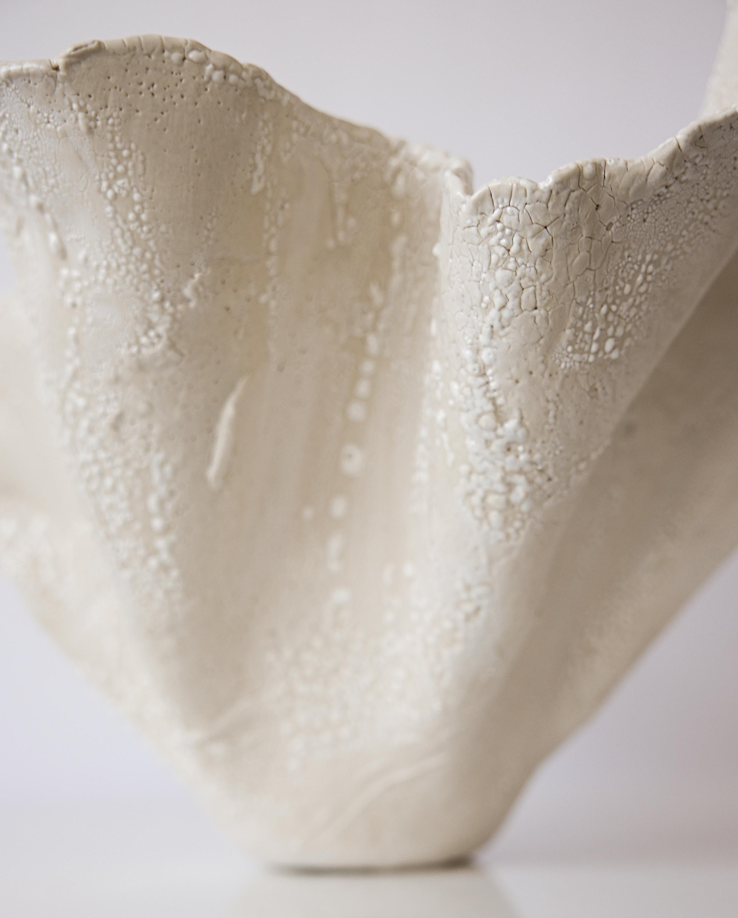 Reef Sculpted Bowl in Cream For Sale 2