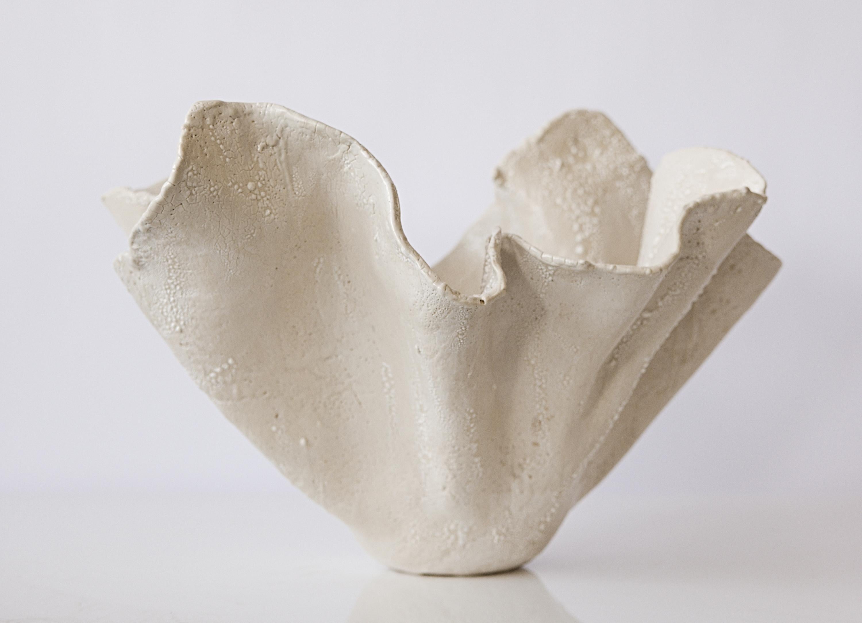 Reef Sculpted Bowl in Cream For Sale 1