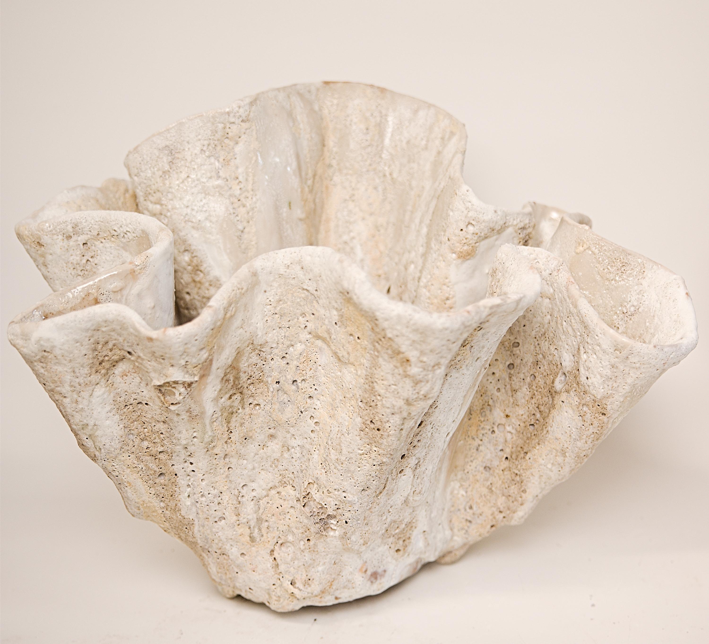 Discover the unparalleled beauty of the Large Reef Series Open Vessel-VI at The Shine Studios. This hand made ceramic vase or bowl for interior design showcases a stunning blend of textured glazes, creating a wabi sabi-inspired, one-of-a-kind
