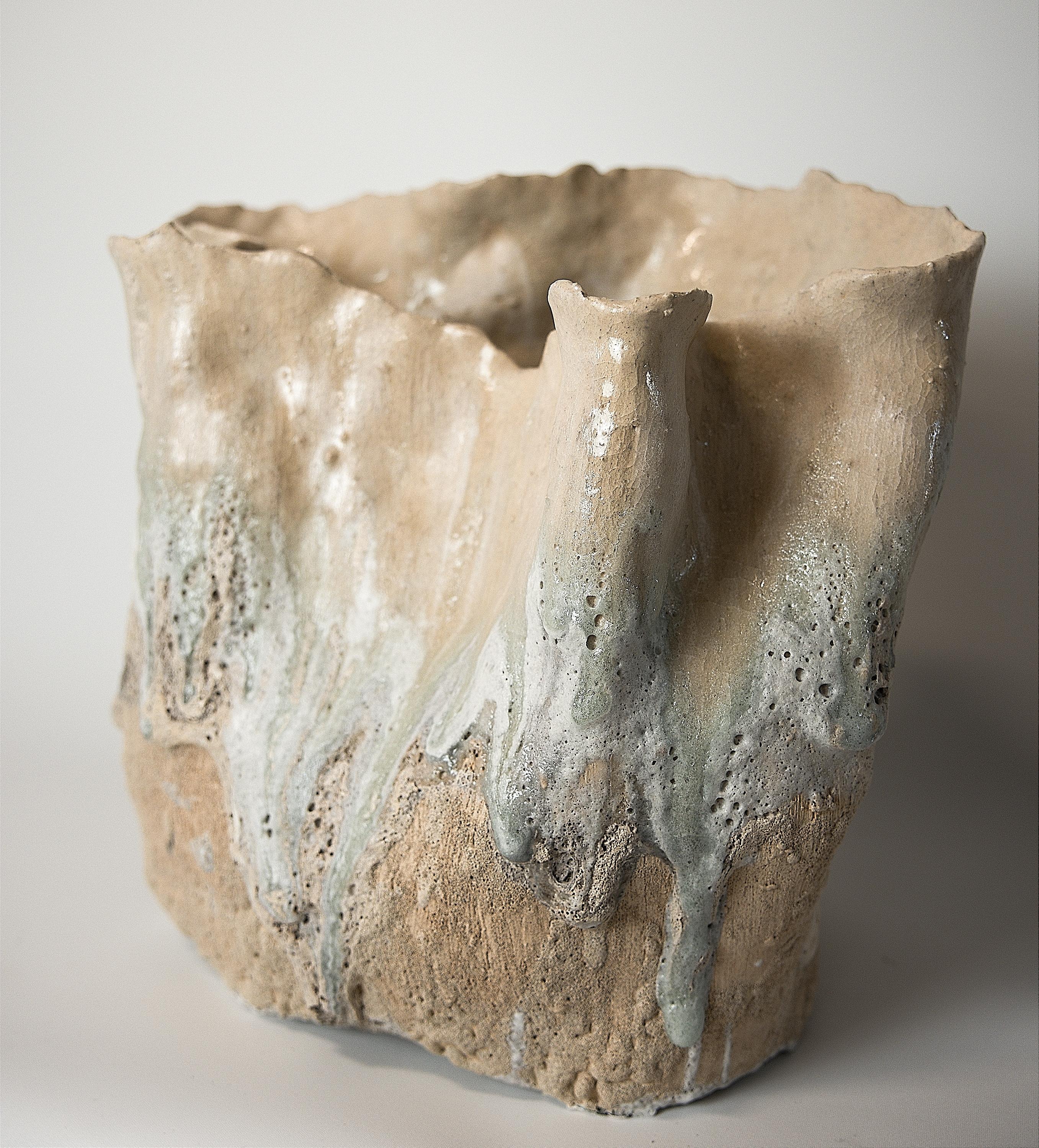 Stoneware Reef Series Tall Vase- Free Form For Sale