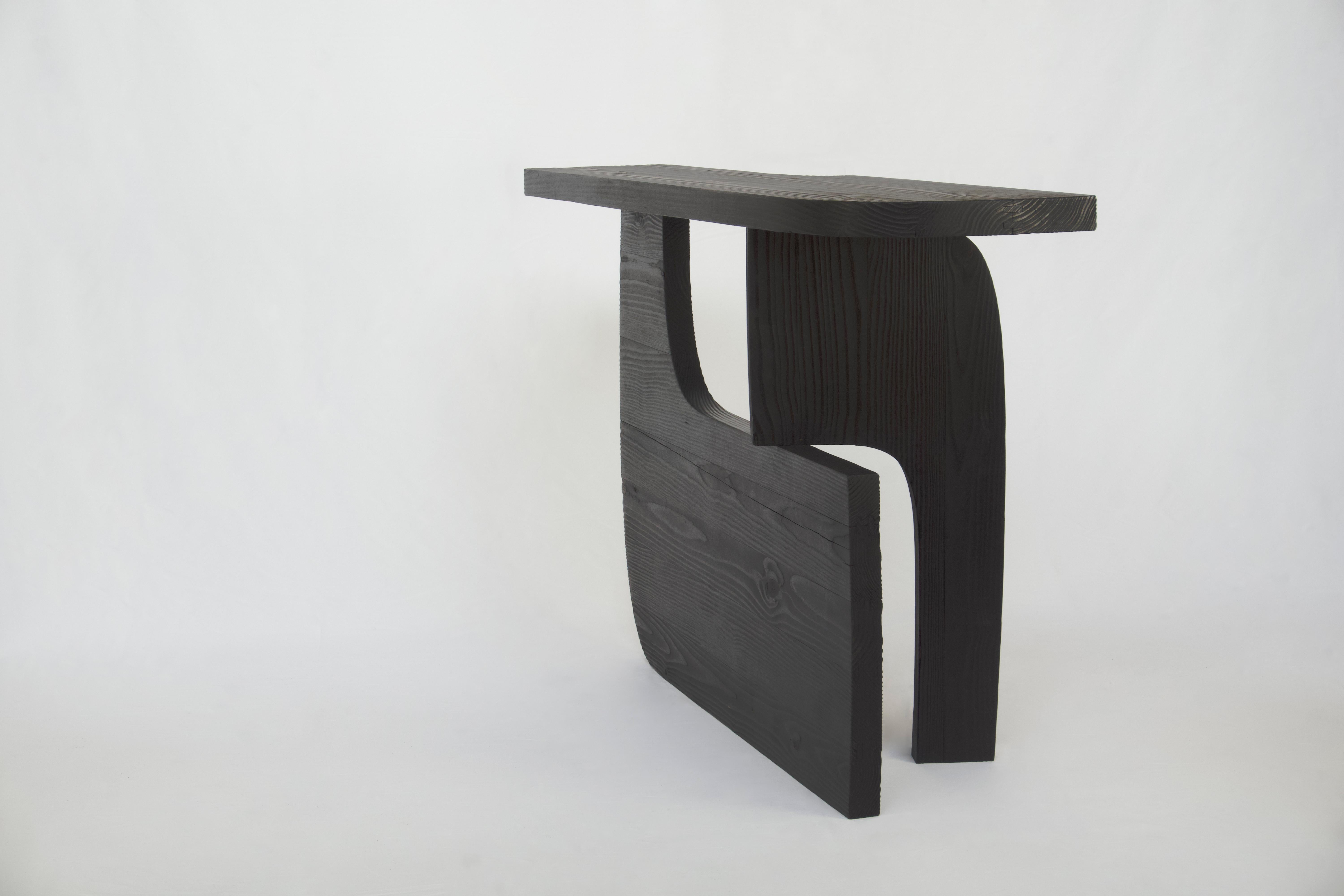 Burnished Contemporary Limited Edition Charred Console, Reef V1 by Edizione Limitata For Sale