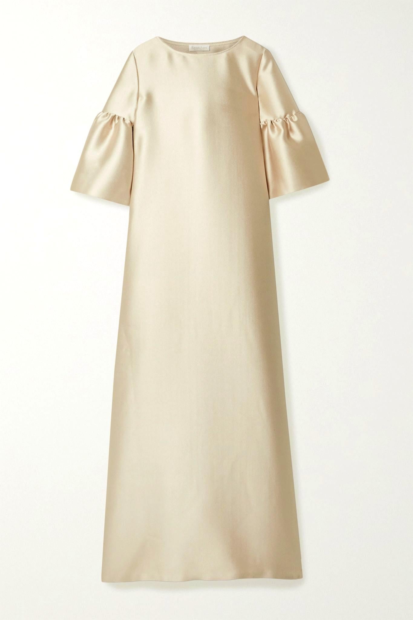 tan satin dress