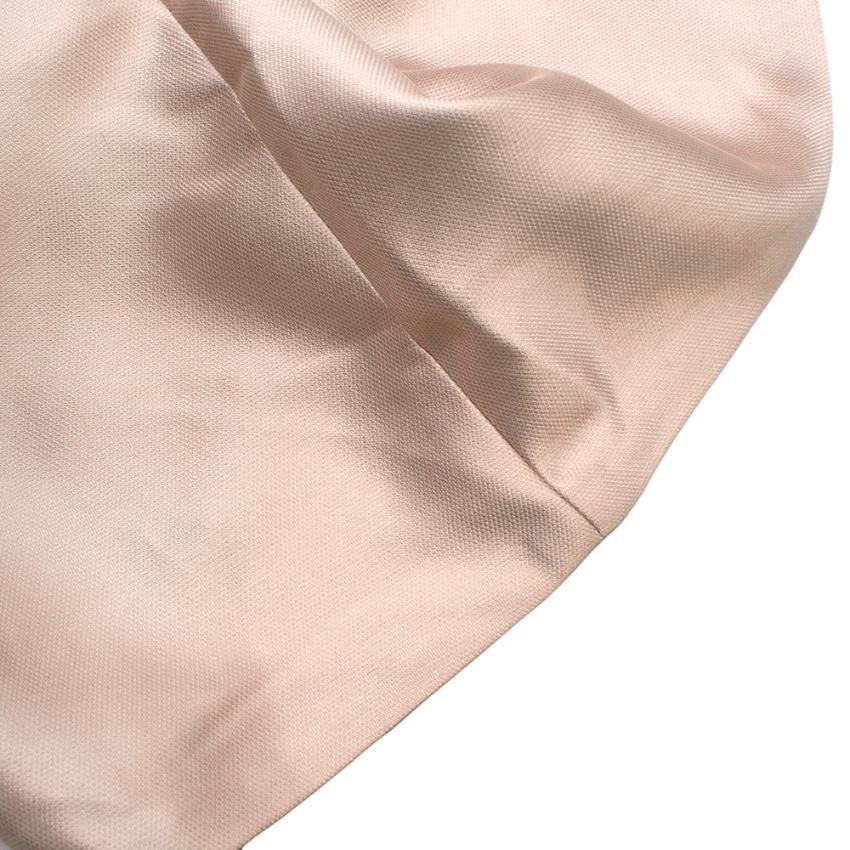 Reem Acra Beige Satin Pique Bell Sleeve Gown - Size L In Excellent Condition For Sale In London, GB